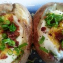 Bacon, Egg and Cheese Baked Potato Boat