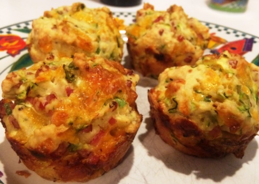 Zucchini Ham & Cheddar Muffin Zucchini Ham & Cheddar Muffin